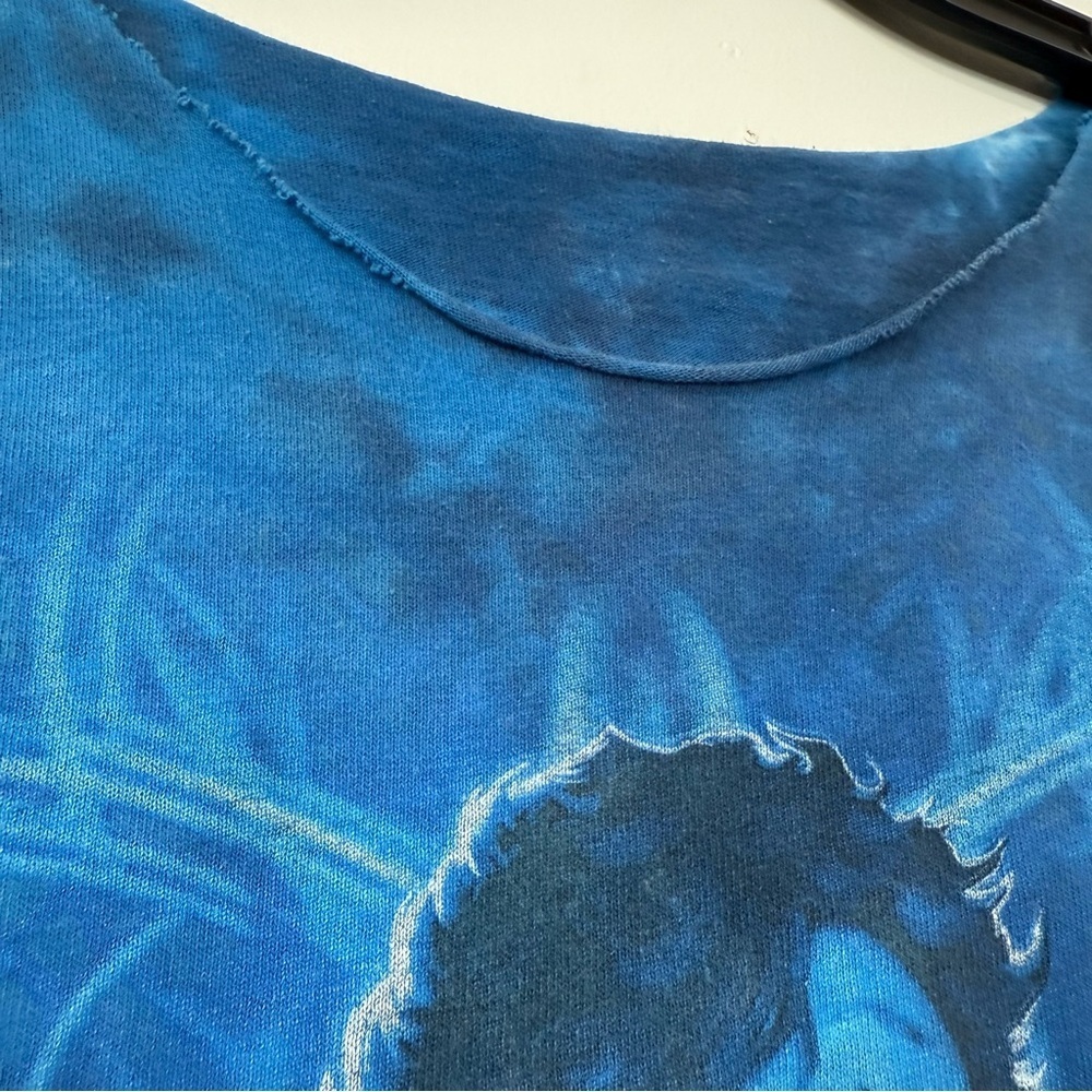 🧨 5/$25 Women’s Jimi Hendrix Blue Graphic Distressed T-Shirt - Picture 4 of 6